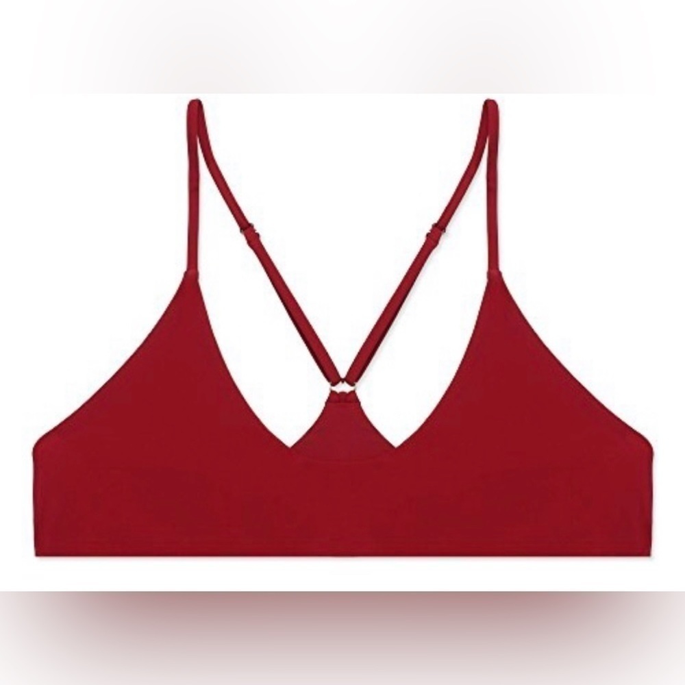 Stripsky Strappy Racerback Swimsuit Top - Size M - Red Wine​​​​​​